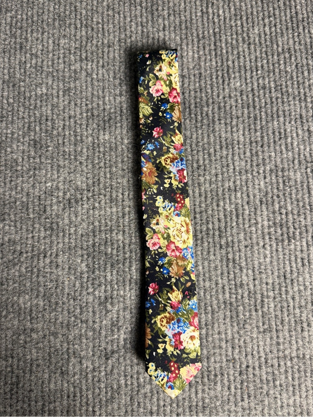 Original Penguin Skinny Tie Black Botanical Floral Print Casual Dress